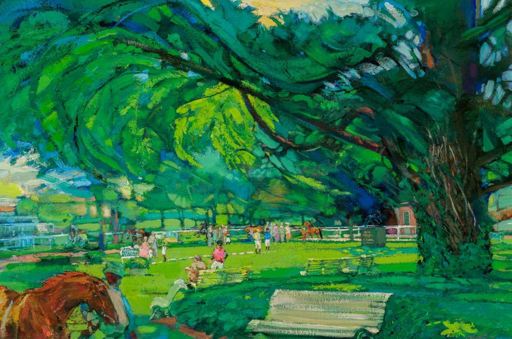 “The Walking Ring at Belmont,” by George Claxton 